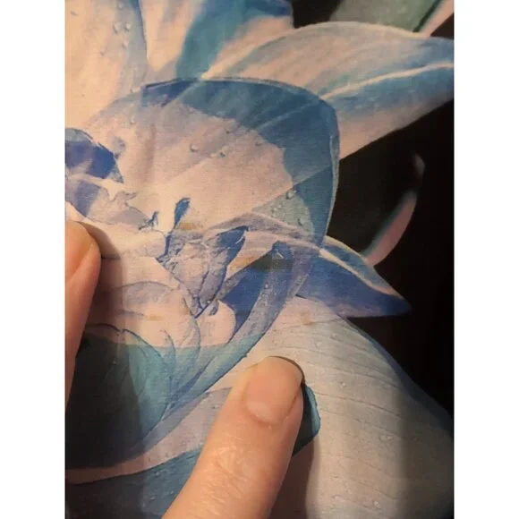 DKNY Jeans Women's Black Floral Blouse Size L - Picture 2 of 7